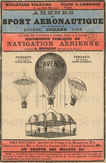 Broadside Announcement of a Balloon Ascension 1885