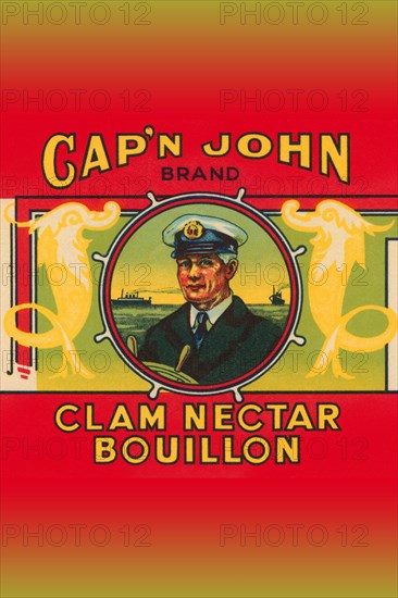 Cap'n John Brand Clam Nectar Bouillon 1920