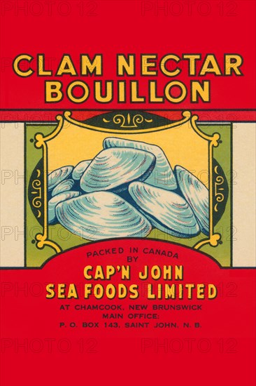 Cap'n John Brand Clam Nectar Bouillon 1920