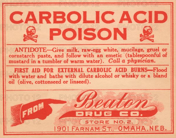 Carbolic Acid Poison 1920