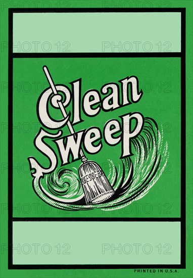 Clean Sweep Broom Label 1910