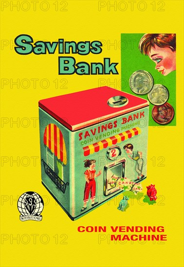 Coin Vending Machine Savings Bank 1950