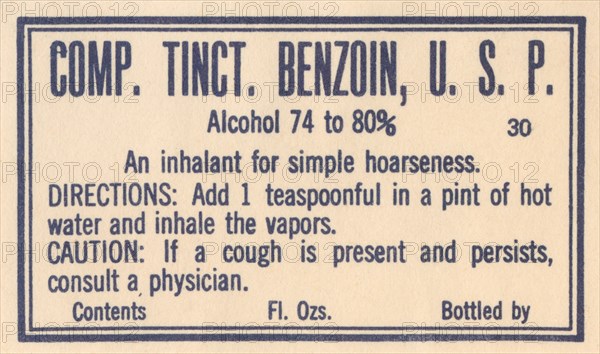 Comp. Tincture of Benzoin 1920