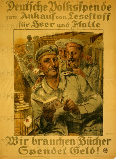 Deutsche Volksspende zum Ankauf von Lesestoff für Heer und Flotte; Donations for Reading Material for the Army & Navy 1917