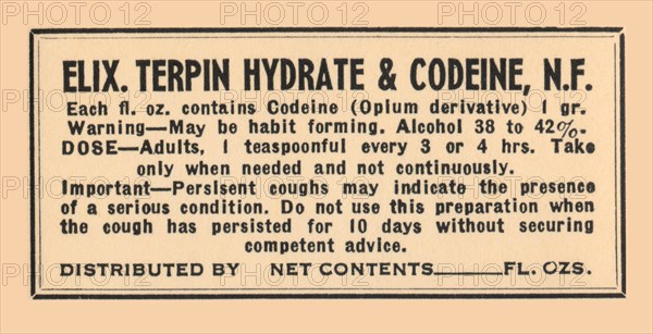 Elixir Terpin Hydrate & Codeine N.F. 1920