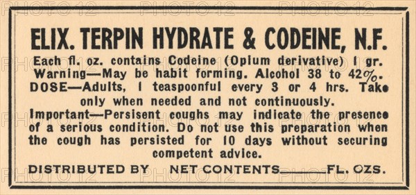 Elixir Terpin Hydrate & Codeine, N.F. 1920