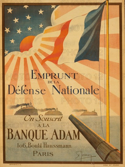 Emprunt de la Défense Nationale. On souscrit à la Banque Adam 1917