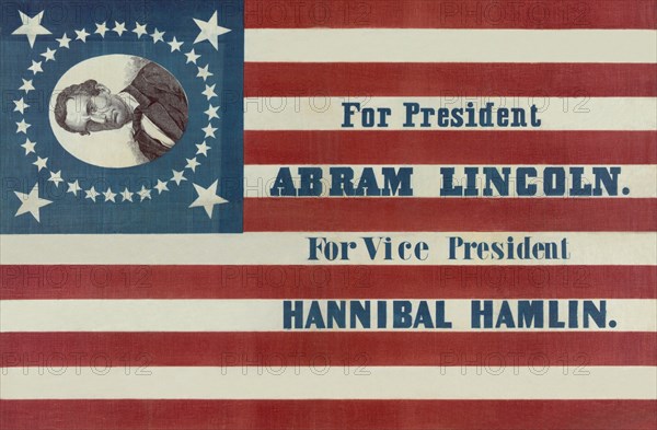 For President, Abraham Lincoln. For vice president, Hannibal Hamlin 1860