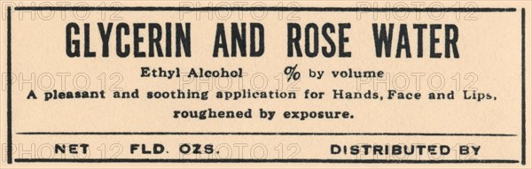 Glycerin and Rose Water 1920