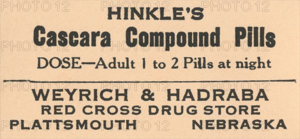 Hinkle's Cascara Compound Pills 1920