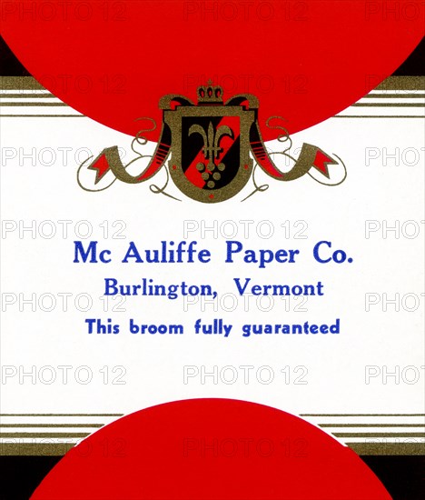 Mc Auliffe Paper Co. Broom Label 1910