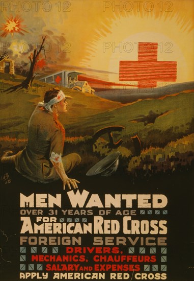 Men wanted over 31 years of age for American Red Cross foreign service 1918
