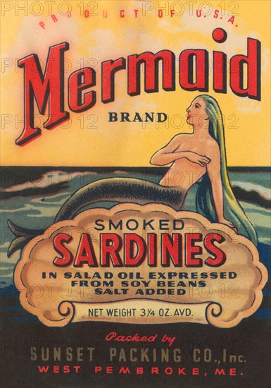 Mermaid Brand Smoked Sardines 1920