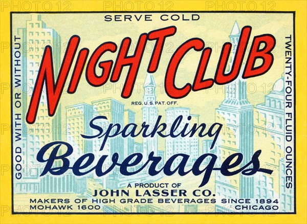 Night Club Sparkling Beverage 1940