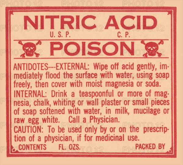 Nitric Acid - Poison 1920