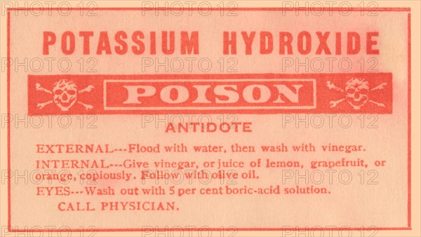 Potassium Hydroxide - Poison 1920
