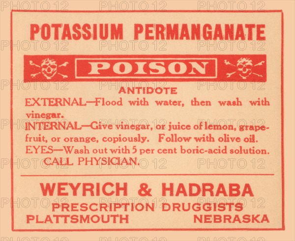 Potassium Permanganate - Poison 1920