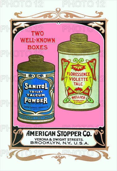 Sanitol Talcum Powder and Floressence Violette Talc 1900