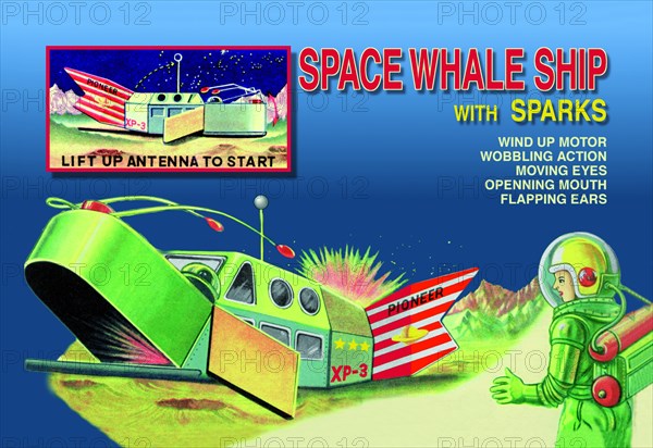 Space Whale Ship with Sparks 1950