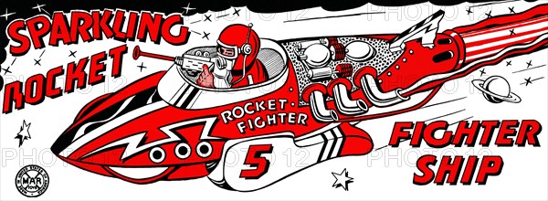 Sparkling Rocket Fighter Ship 1950