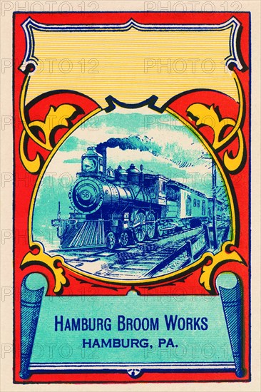 Steam Engine Broom Label