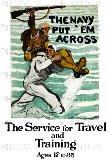 The Navy put 'em across The service for travel and training, ages 17 to 35 1918