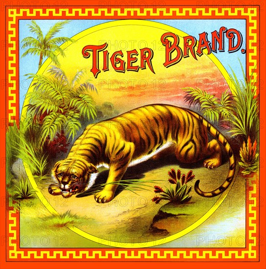 Tiger Brand Tobacco Label 1870