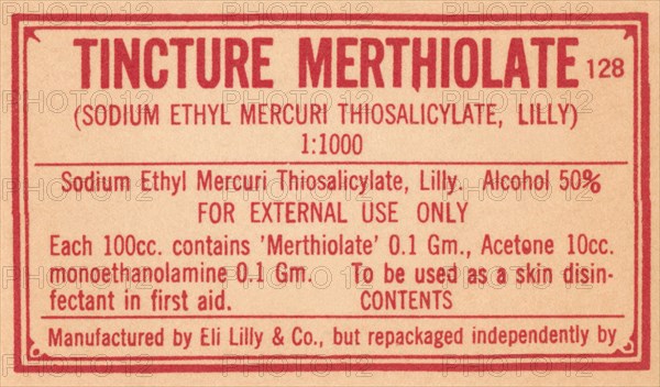 Tincture Merthiolate 1920