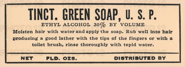 Tincture of Green Soap 1920