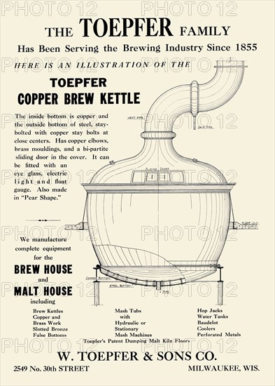 Toepfer Copper Brew Kettle 1933