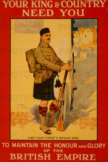 Your king & country need you to maintain the honour and glory of the British Empire 1914