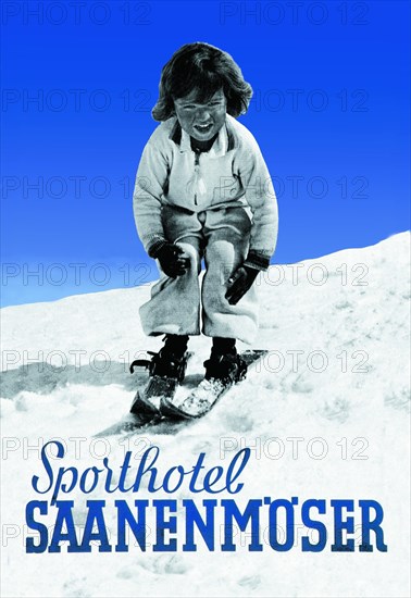 Sporthotel Saanenmoser: Little Girl Skiing 1935