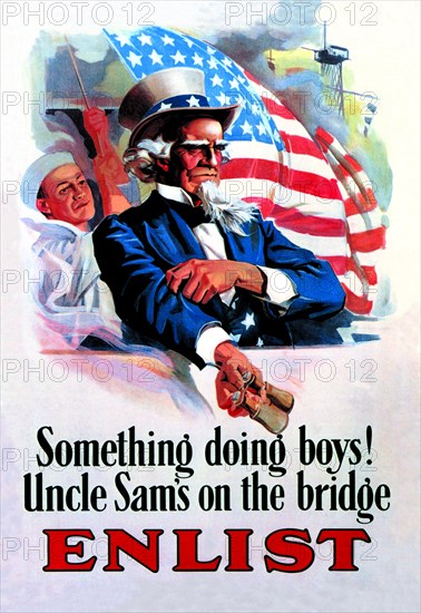 Something's Doing Boys! Uncle Sam's at the Bridge