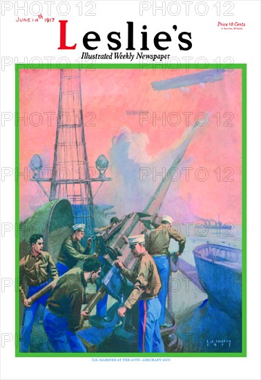 Leslie's: U.S. Marines at the Anti-Aircraft Gun 1917