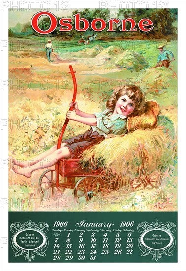 Osborne - Girl on Hay Wagon 1900