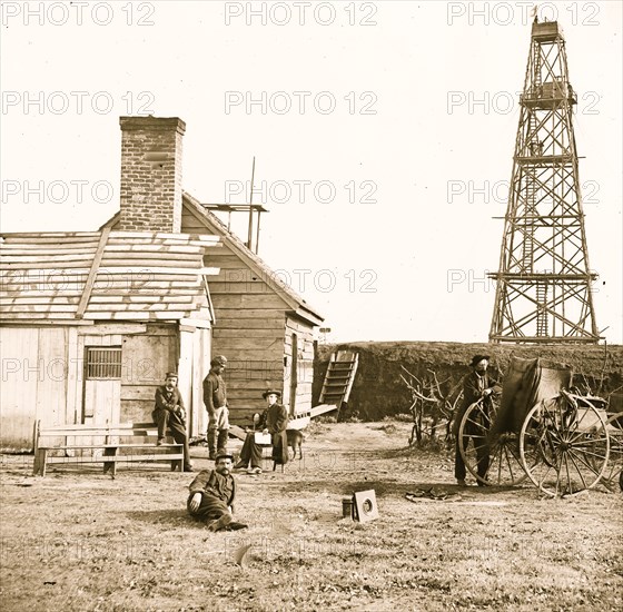 Bermuda Hundred, Virginia. Photographer at Butler's signal tower 1864