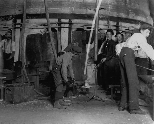 H. Northwood Glass Co., Wheeling W. Va. Many small boys here. 1908