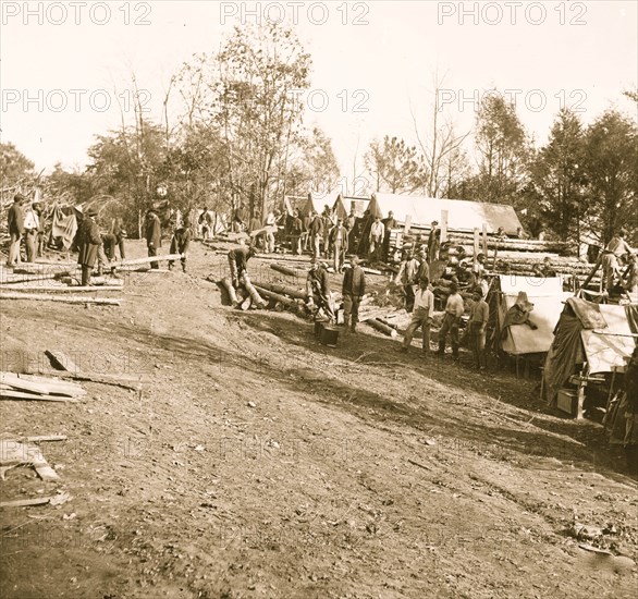 James River, Virginia. Building winter quarters, Ft. Brady 1863