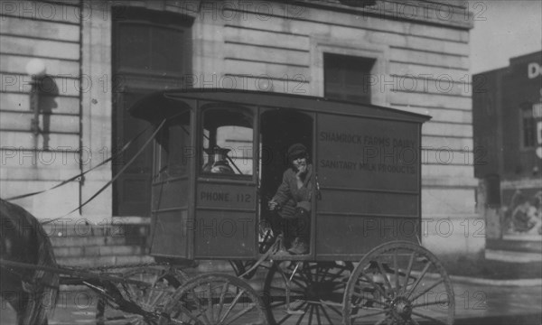 13-year-old boy working for Bingham Bros. Dairy. works seven days in the week driving the wagon, and on the farm six afternoons. 1916