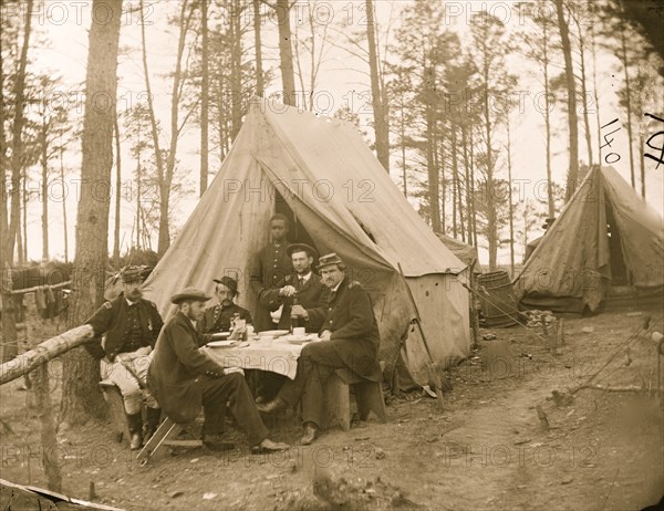 A breakfast party at headquarters. Army of the Potomac 1864