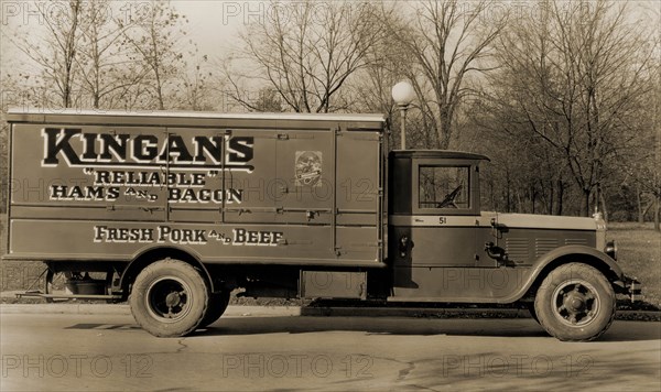 Kingan's "Reliable" Hams and Bacon, Fresh Pork and Beef Delivery Truck