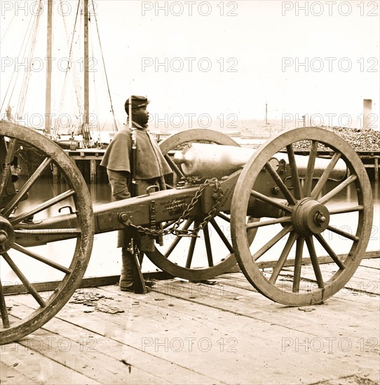 African American Soldier Guards Napoleon Artillery 1864