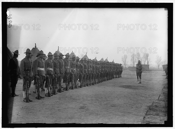 African American soldiers in parade formation 1917