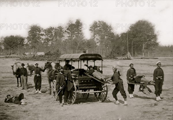 Ambulance drill in the field 1863
