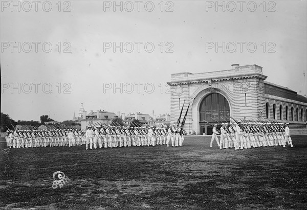 Military Drills at the Naval Academy Grounds