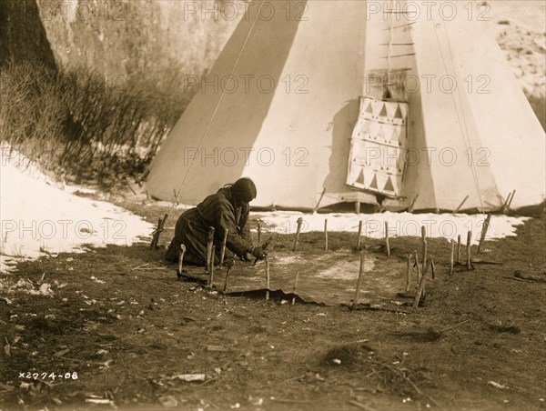 Hide scraping--Apsaroke 1908