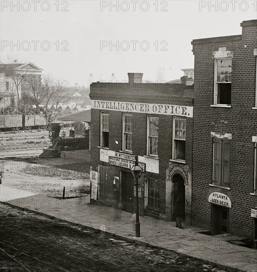 Atlanta, Ga. Atlanta Intelligencer office by the railroad depot 1864