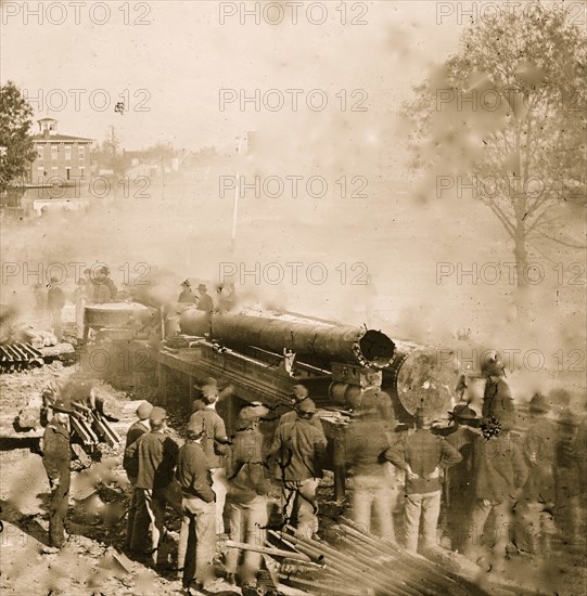 Atlanta, Georgia. Sherman's men destroying railroad 1864