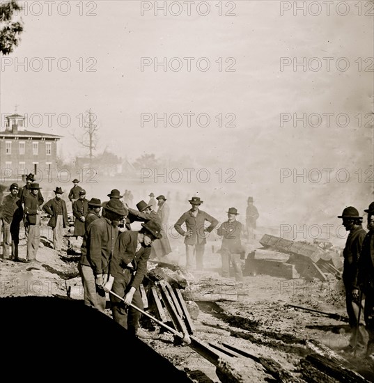 Atlanta, Georgia. Sherman's men destroying railroad 1864