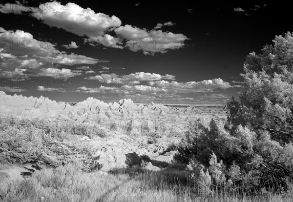 Infrared view of the Badlands. Badlands National Park, South Dakota 2007